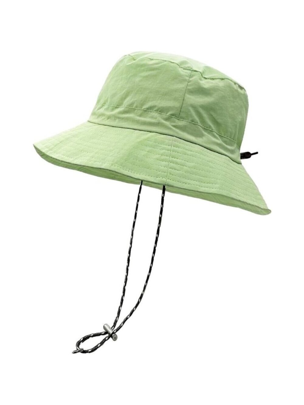 Unisex Green 100% Polyester Wide Brim Boonie Waterproof Chin Strap Bucket Hat